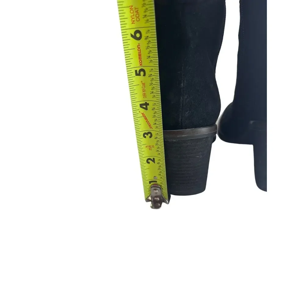 OTK Black Suede Slouchy Over the Knee Boots Comfort Dr. Scholl’s Message Sz. 6.5